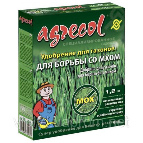 Добриво для газонів і боротьби з мохом Agrecol 15-0-0, 1.2 кг