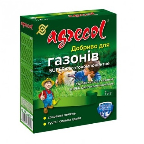 Добриво для газонів super багатокомпонентне Agrecol 20-5-9.4, 1 кг