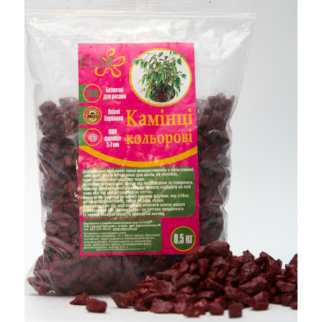 Камені декоративні бордові, 0,5 кг