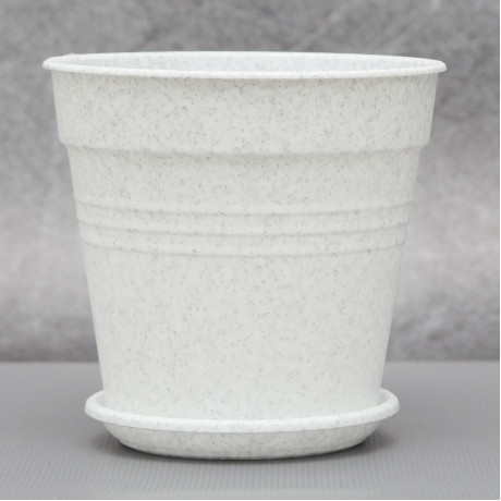 Вазон "Глорія" з підставкою 11*10,2 см. Алеана, білий флок