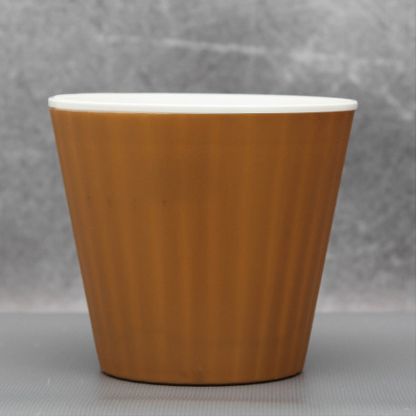 Вазон "Ібіс" подвійний 13,0*11,2 см. Алеана, бронзовий/білий