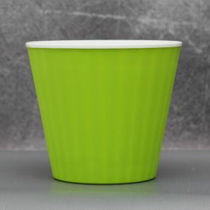 Вазон "Ібіс" подвійний 13,0*11,2 см. Алеана, оливковий/білий