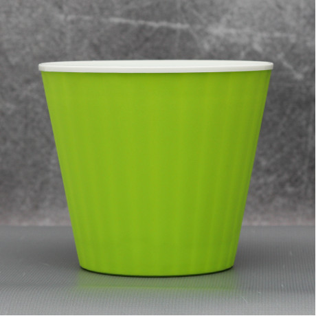 Вазон "Ібіс" подвійний 13,0*11,2 см. Алеана, оливковий/білий