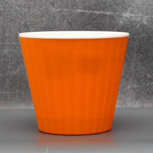 Вазон "Ібіс" подвійний 13,0*11,2 см. Алеана, світло-оранжевий/білий