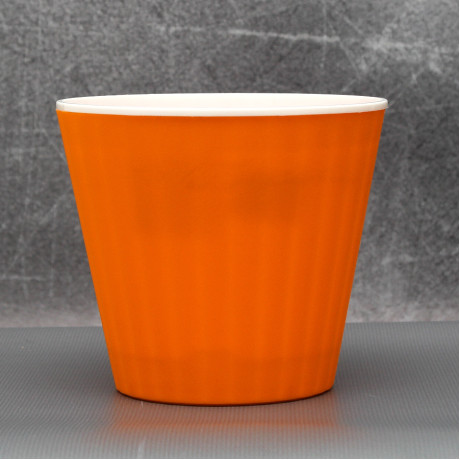Вазон "Ібіс" подвійний 13,0*11,2 см. Алеана, світло-оранжевий/білий