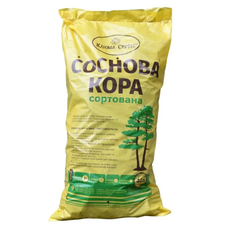 Соснова кора велика, 60-100 мм, мішок 40 л Соснова кора велика, 60-100 мм, мішок 40 л