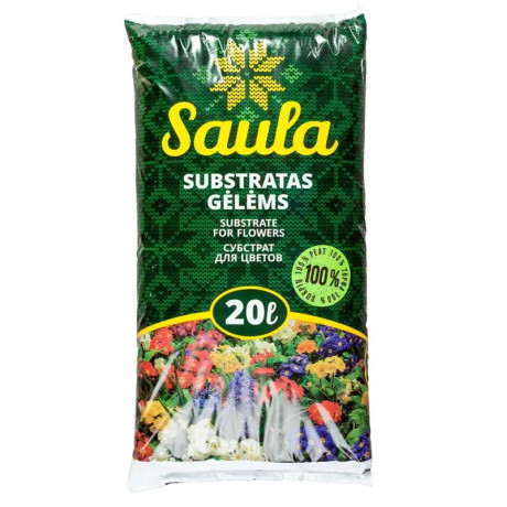 Торф'яний субстрат для квітів Saula Remix 4 ph 5.5 - 6.5, 20 л