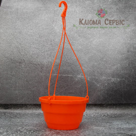 Подвесной горшок с крючком LotPlast 3.7 л d23 оранжевый