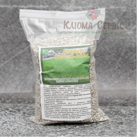 Добриво Ogrod 2001 для газонів "Антимох" фасування 1 кг Добриво Ogrod 2001 для газонів "Антимох" фасування 1 кг