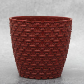 Горшок для цветов Elit Ротанг 0.75 л, бордовый