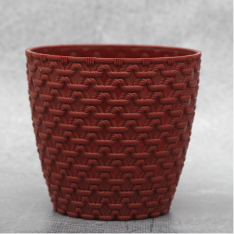 Горшок для цветов Elit Ротанг 0.75 л, бордовый