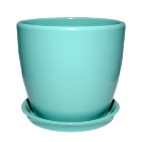 Керамічний горщик для квітів Shynkar Сонет, 1 л, бірюзовий