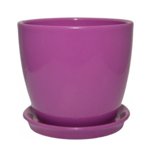 Керамічний горщик для квітів Shynkar Сонет, 1 л, фіолетовий Керамічний горщик для квітів Shynkar Сонет, 1 л, фіолетовий