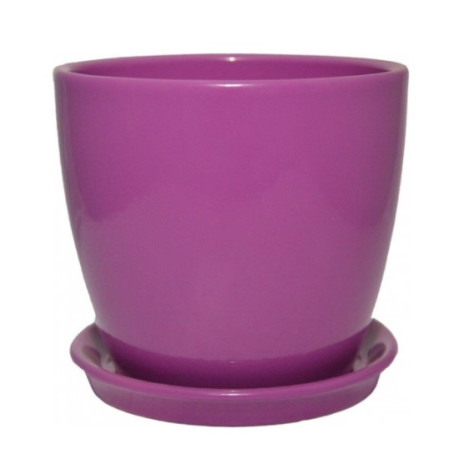 Керамічний горщик для квітів Shynkar Сонет, 0.5 л, фіолетовий