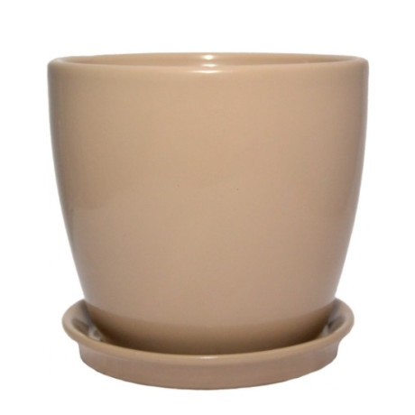 Керамічний горщик для квітів Shynkar Сонет, 2 л, мокко