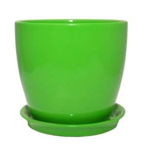 Керамічний горщик для квітів Shynkar Сонет, 1 л, салатовий Керамічний горщик для квітів Shynkar Сонет, 1 л, салатовий