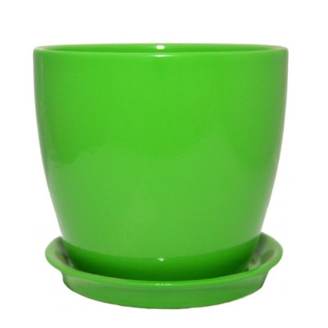 Керамічний горщик для квітів Shynkar Сонет, 1 л, салатовий