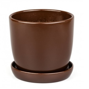 Керамічний горщик для квітів Shynkar Сонет, 0.5 л, шоколад Керамічний горщик для квітів Shynkar Сонет, 0.5 л, шоколад