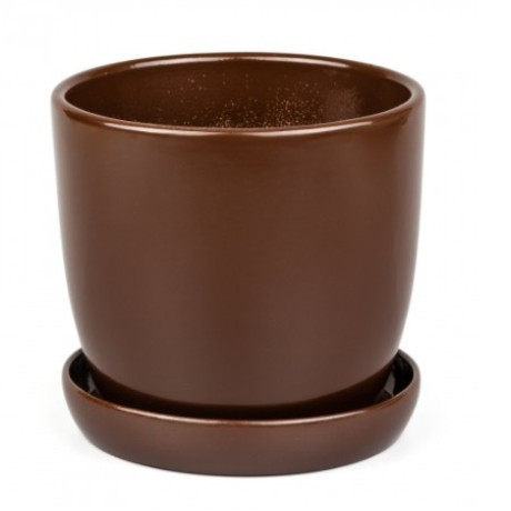 Керамічний горщик для квітів Shynkar Сонет, 0.5 л, шоколад