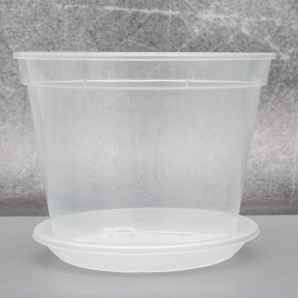 Вазон дренажний Алеана 14,0*10,5 см., прозорий (без підставки)