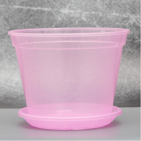 Вазон дренажний Алеана 14,0*10,5 см., рожевий (без підставки)