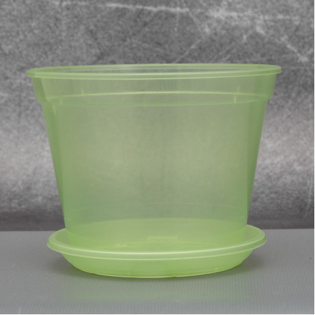 Вазон дренажний Алеана 14,0*10,5 см., салатовий (без підставки)