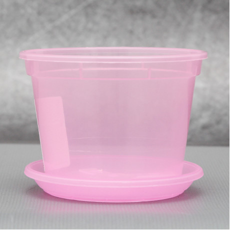 Вазон дренажний Алеана 9,0*6,5 см., рожевий (без підставки)