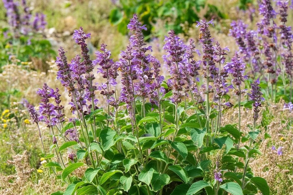 Некоторые растения обладают естественными свойствами, отпугивающими саранчу, в частности, шалфей.