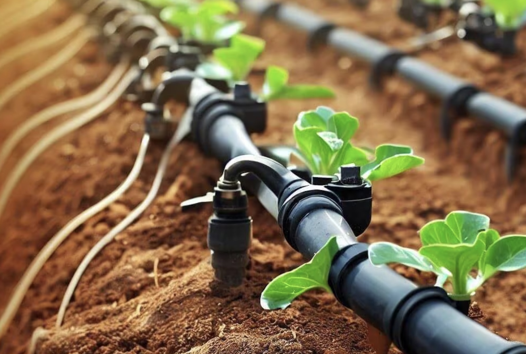 Капельный полив обеспечивает подачу воды непосредственно к корням растений через специальные капельницы или ленты.